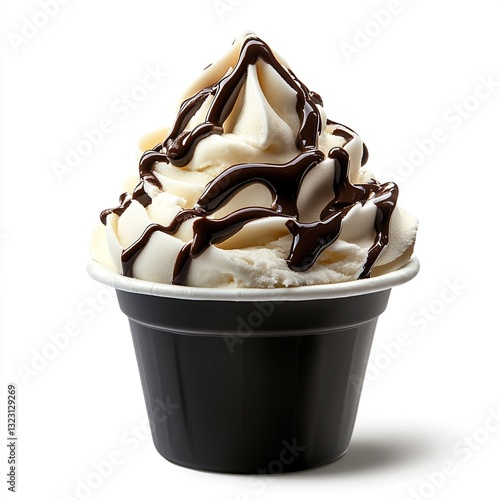 Wallpaper Mural Vanilla frozen dessert with chocolate topping in a cup. Torontodigital.ca