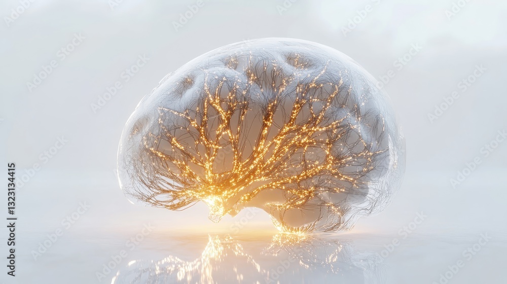 Fototapeta premium Neural Inspiration in 3D Electric Circuits