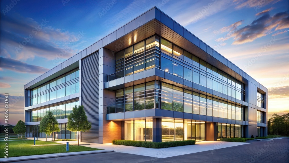 Obraz premium Modern and sleek building with a unique blend of architectural styles , law, International Criminal Court