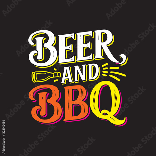 Vintage BBQ party typographic logo vector design
