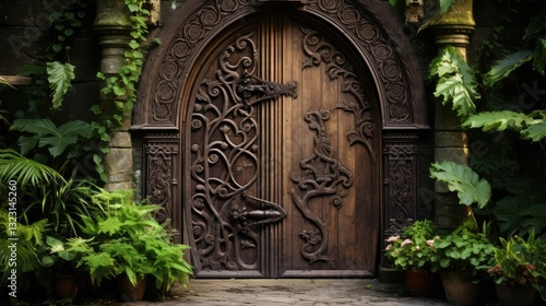 door open wooden doors