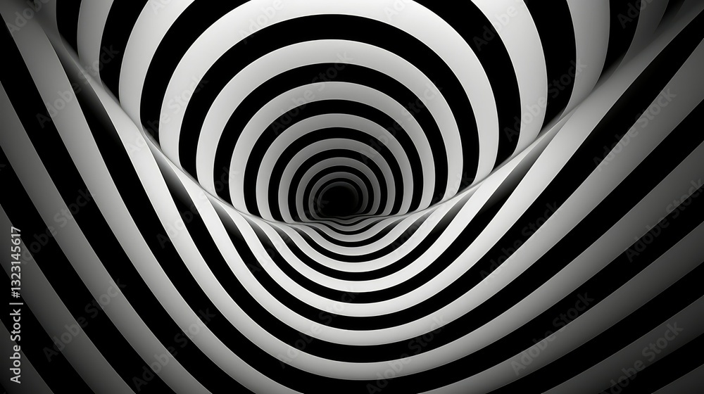 Fototapeta premium depth black and white op art