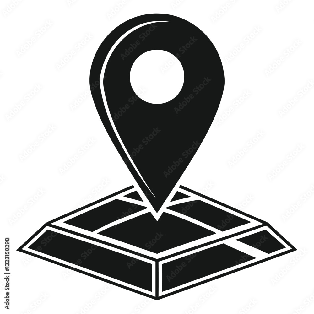 Location and Navigation Icon – GPS Map with Pin Marker, Folded Road Map Symbol for Travel, Geolocation, Route Planning, and Navigation Apps Location and Navigation Icon – GPS Map with Pin Marker, Folded Road Map Symbol for Travel, Geolocation, Route Planning, and Navigation Apps