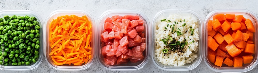 Homemade dog meal prep with pre-portioned organic ingredients Homemade dog meal prep with pre-portioned organic ingredients