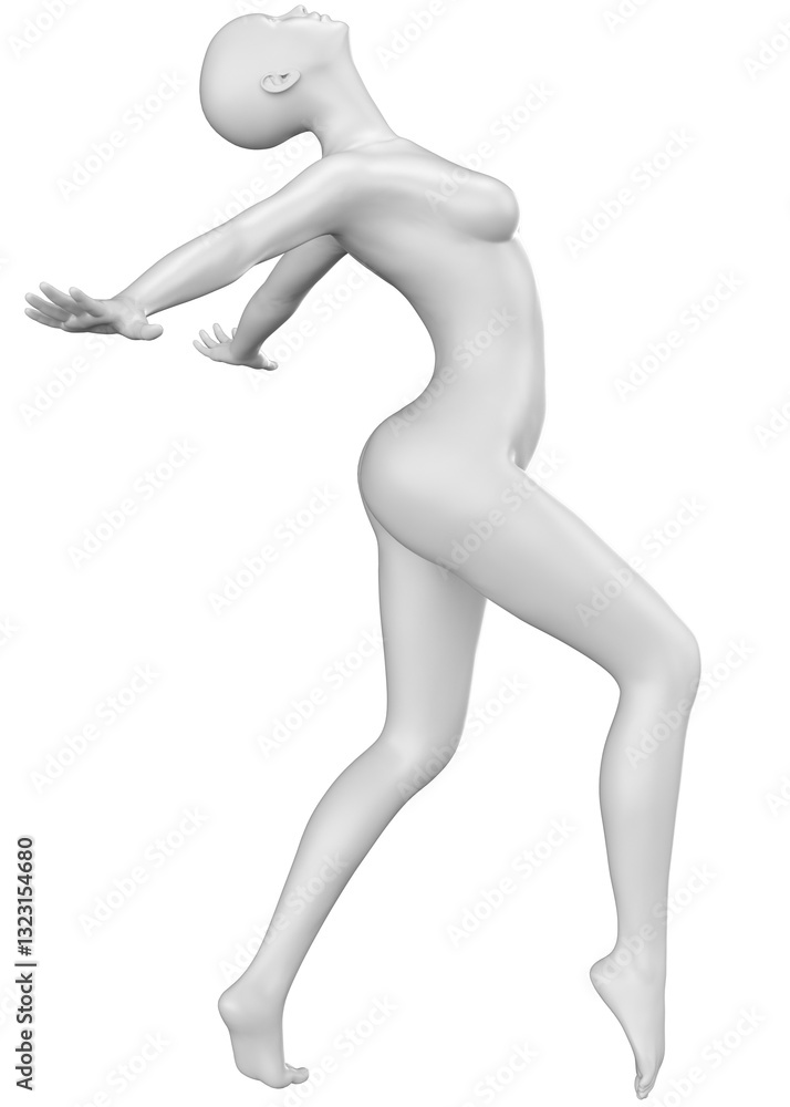 3D female mannequin in ballet dancer pose, capturing the grace and elegance of ballet movements. Ideal for dance-themed designs and artistic projects, image depicts beauty and poise of ballet dancer. 3D female mannequin in ballet dancer pose, capturing the grace and elegance of ballet movements. Ideal for dance-themed designs and artistic projects, image depicts beauty and poise of ballet dancer.