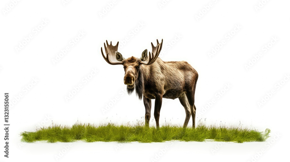 Naklejka premium photo moose white background