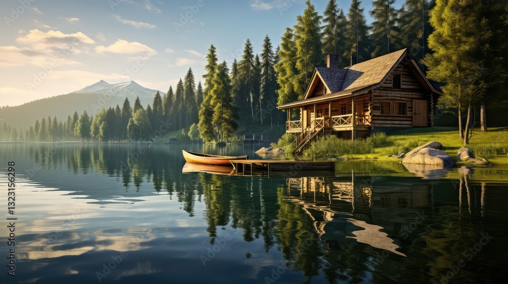 Fototapeta premium chimney wooden house