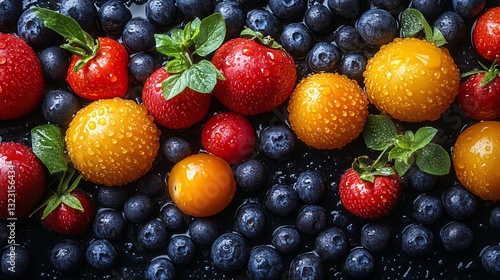 Obraz na płótnie Vibrant healthy food background featuring a colorful array of fresh fruits, crisp vegetables, and organic ingredients artfully arranged to evoke a modern, natural, and wellness-inspired vibe w salonie