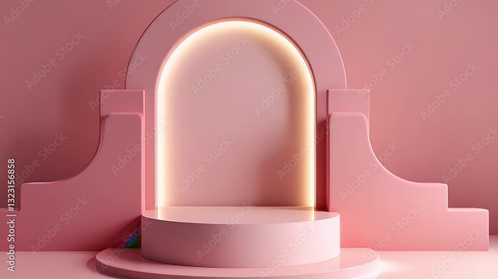 3D pink podium 3D pink podium
