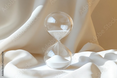 Hourglass: A timeless symbol of transience flowing sand marks the relentless passage of moments urging mindful living photo