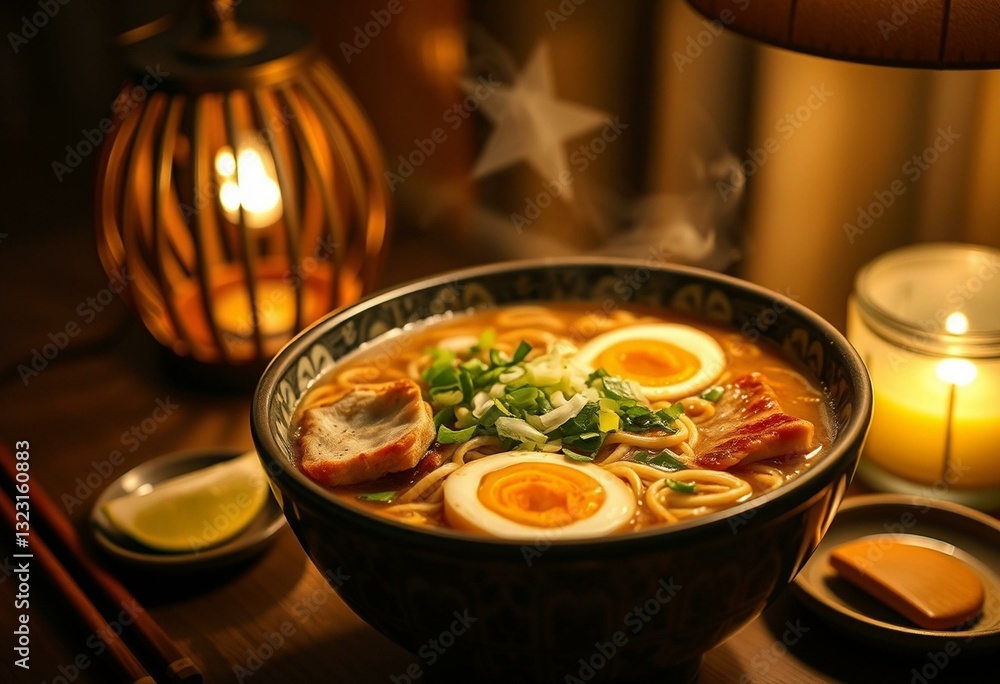 A steaming hot bowl of Ramen noodles A steaming hot bowl of Ramen noodles