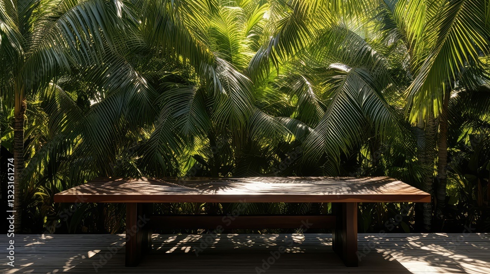 Fototapeta premium trees palm leaves table
