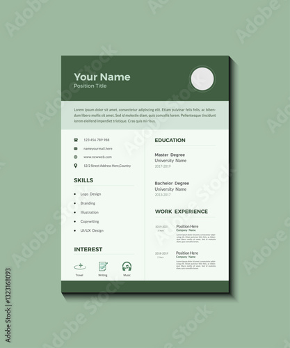 Creative resume and curriculum vitae template design, Professional CV Resume template design, Corporate Resume Template with Clean Layout and Modern Design, Business Resume Template in Minimal Style. 