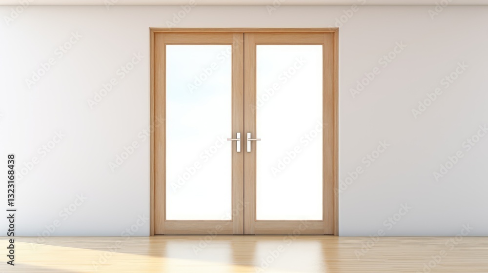 Fototapeta premium design wooden double door