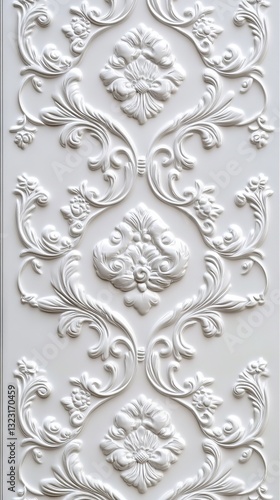 Intricate White Floral Ornamental Design