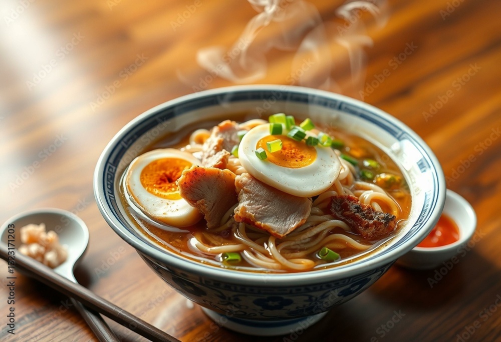 Savory Ramen with pork and vegetables Savory Ramen with pork and vegetables