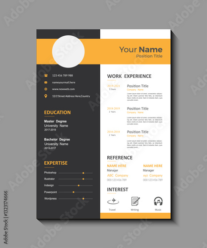 Professional, Creative modern cv resume design template, Clean and modern resume or CV template. Elegant Vector Resume Template with Subtle Color Combinations, Corporate modern elegant resume template
