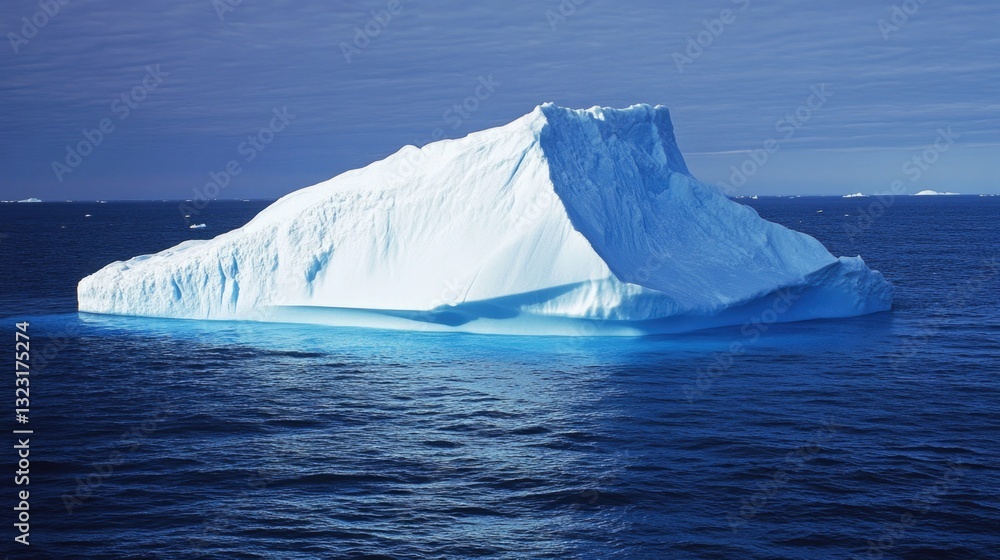 A large iceberg floats on the surface of the ocean A large iceberg floats on the surface of the ocean