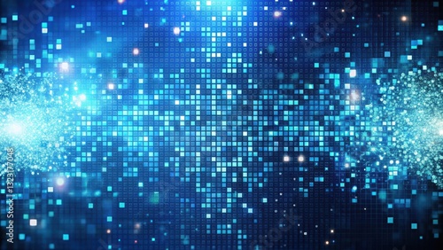 Wallpaper Mural Colorful blue pixel sorting background with small white particles scattered in a futuristic digital environment , digital Torontodigital.ca
