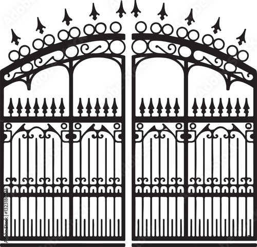 wrought iron entry gate illustration
