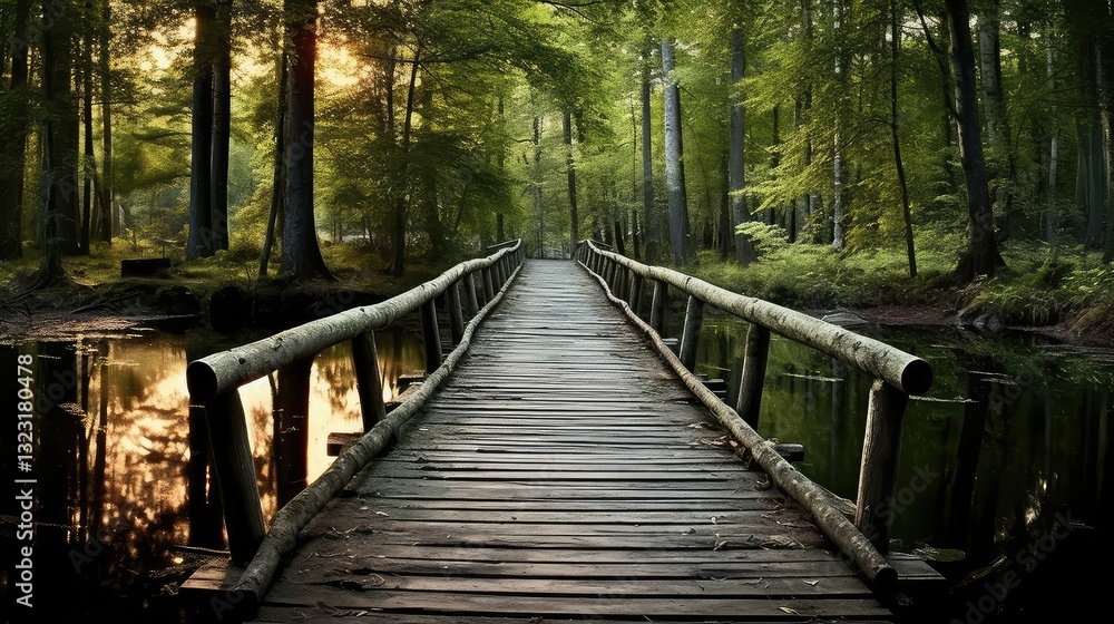 stream wooden plank stream wooden plank