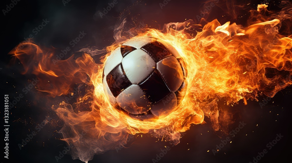 Fototapeta premium ring soccer ball fire