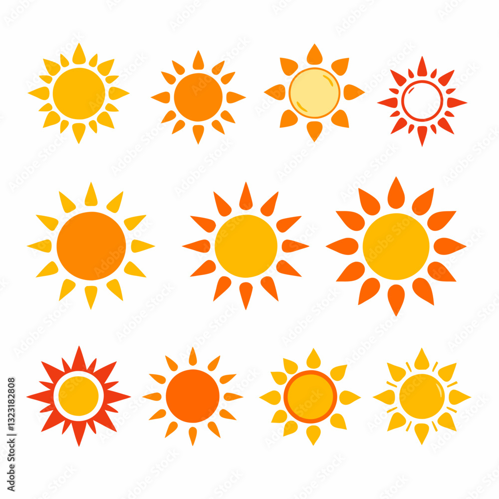 sun logo icon set sun logo icon set