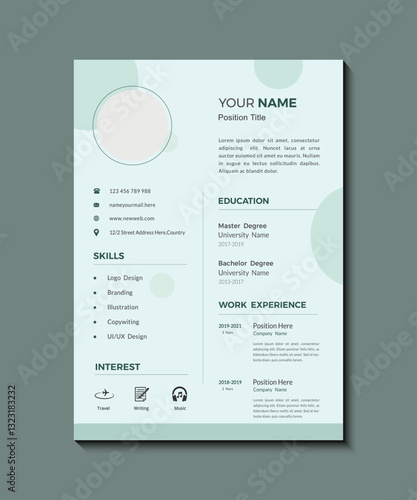 Business Ready CV Template with Clean Layout and Vector Design, Vector Business Resume with Minimal Style and Card Layout, Elegant CV Design with Soft Color Tones and Modern Layout.