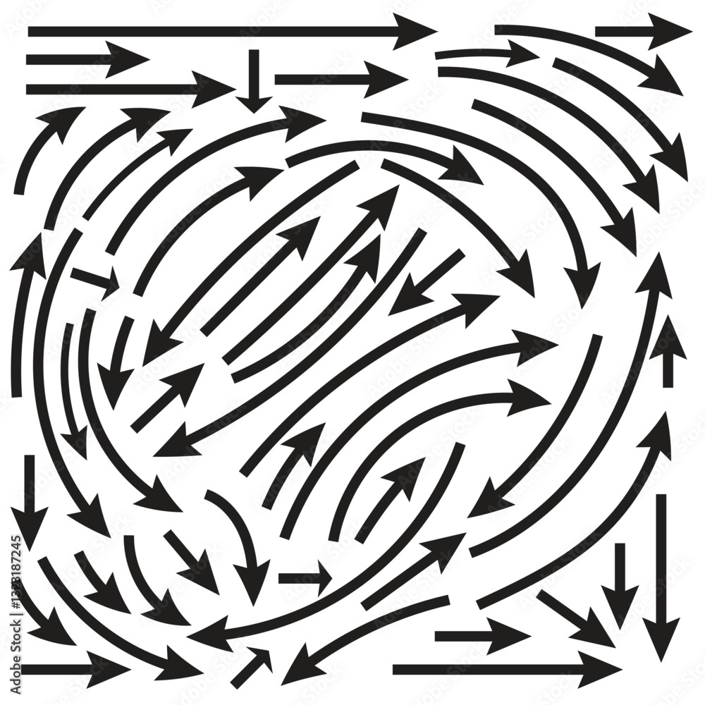 Abstract Black Arrow on White Background Abstract Black Arrow on White Background