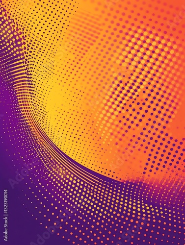 Wallpaper Mural Abstract swirling graphic design with vibrant colors, halftone effect. Torontodigital.ca