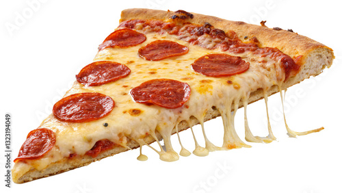 Cheesy Pepperoni Pizza Slice Transparent PNG Isolated Background