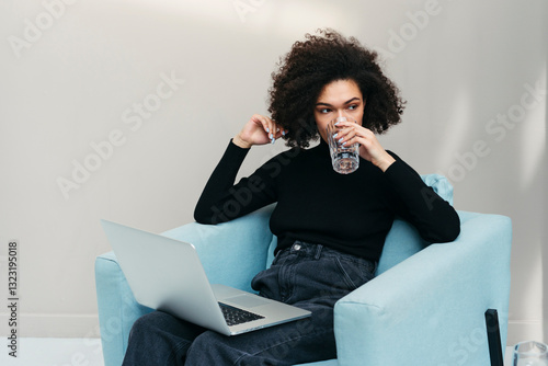 Sipping Water and Thinking Comfortably photo