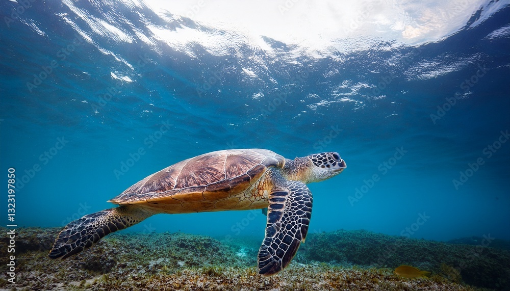 Obraz premium green sea turtle swimming in the sea