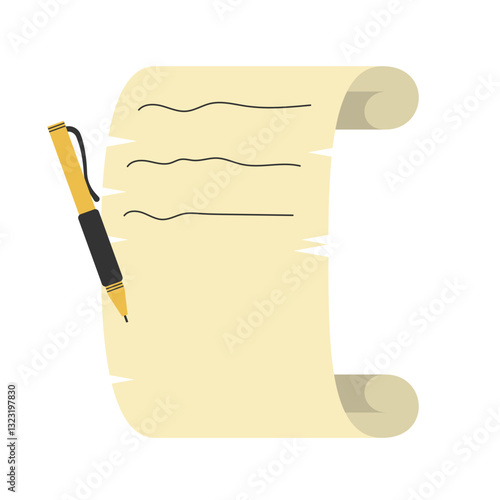 Poetry Manuscript and Pen Illustration