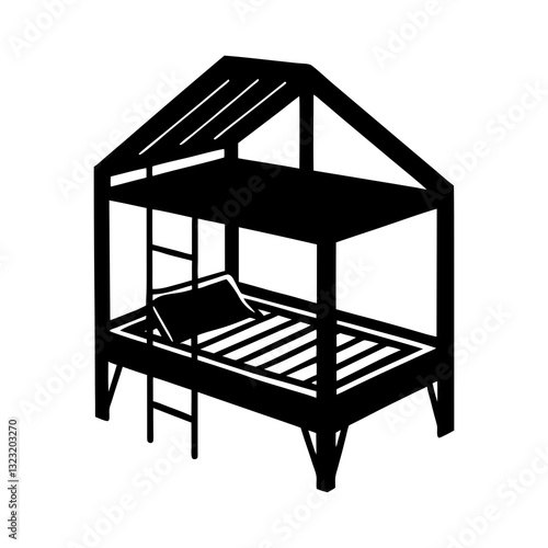 Loft Bed silhouette vector