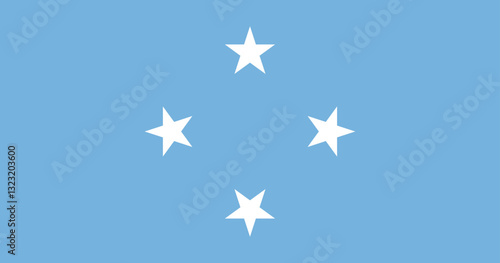Federated States of Micronesia flag original color and proportions
