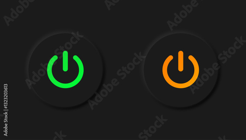 On off button black neumorphism design