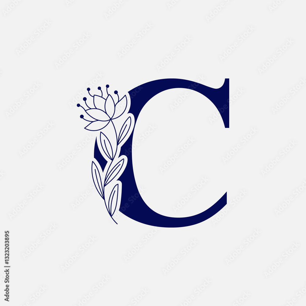 Fototapeta premium C Letter Minimalist Beauty Care Logo Design