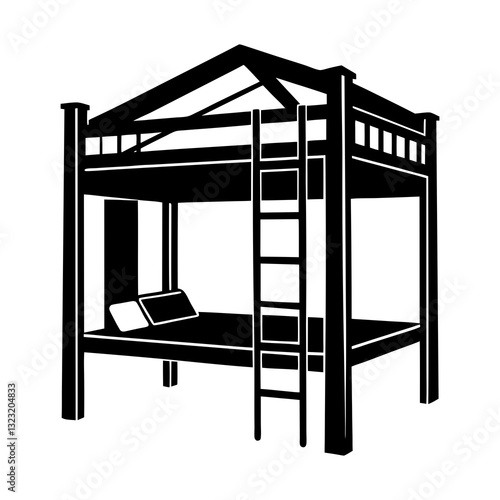 Loft Bed silhouette vector