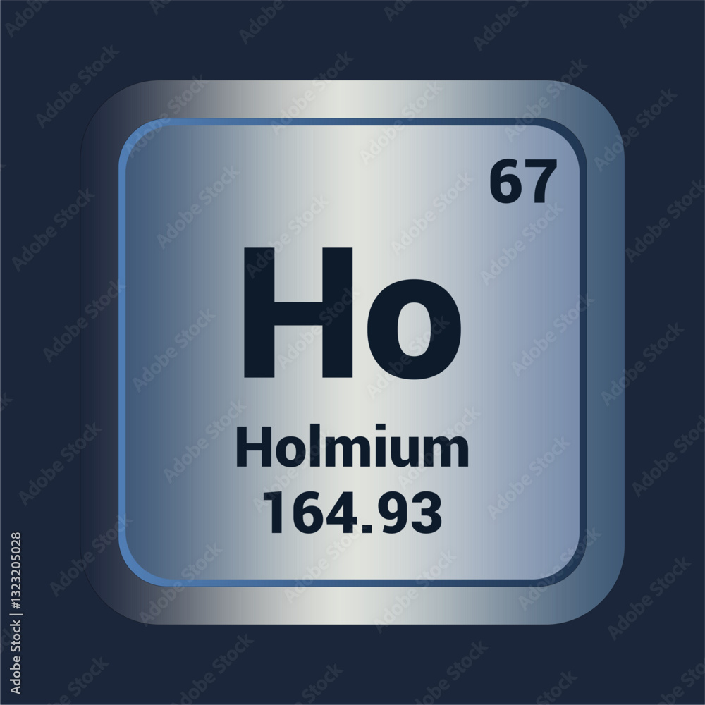 Holmium Ho icon. Number Sixty Seven. Mass 164.93 detail. Vector Background Holmium Ho icon. Number Sixty Seven. Mass 164.93 detail. Vector Background