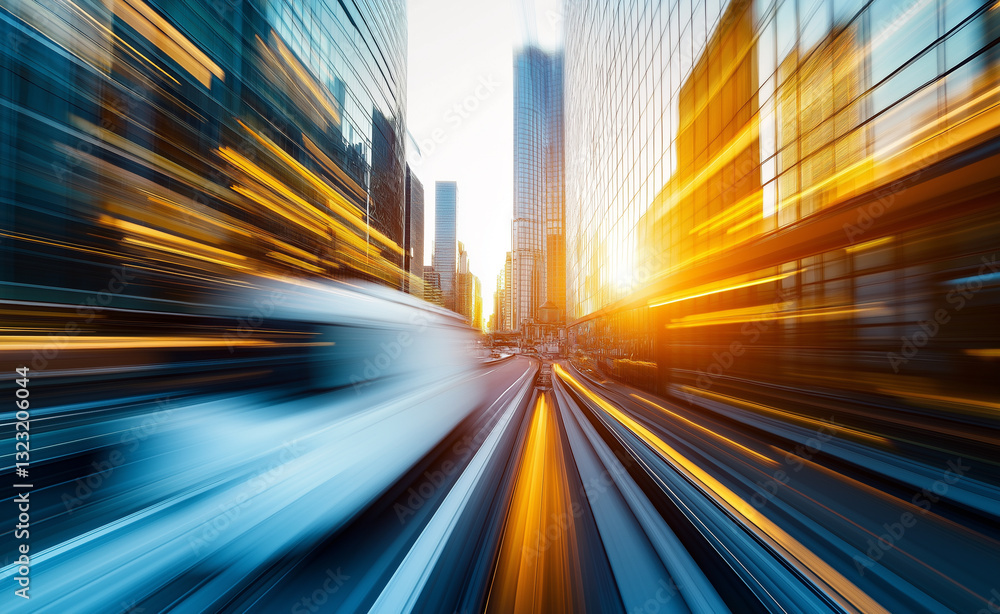 A motion-blurred white delivery van driving through a bustling city street at night, with bright lights and neon signs. A motion-blurred white delivery van driving through a bustling city street at night, with bright lights and neon signs.