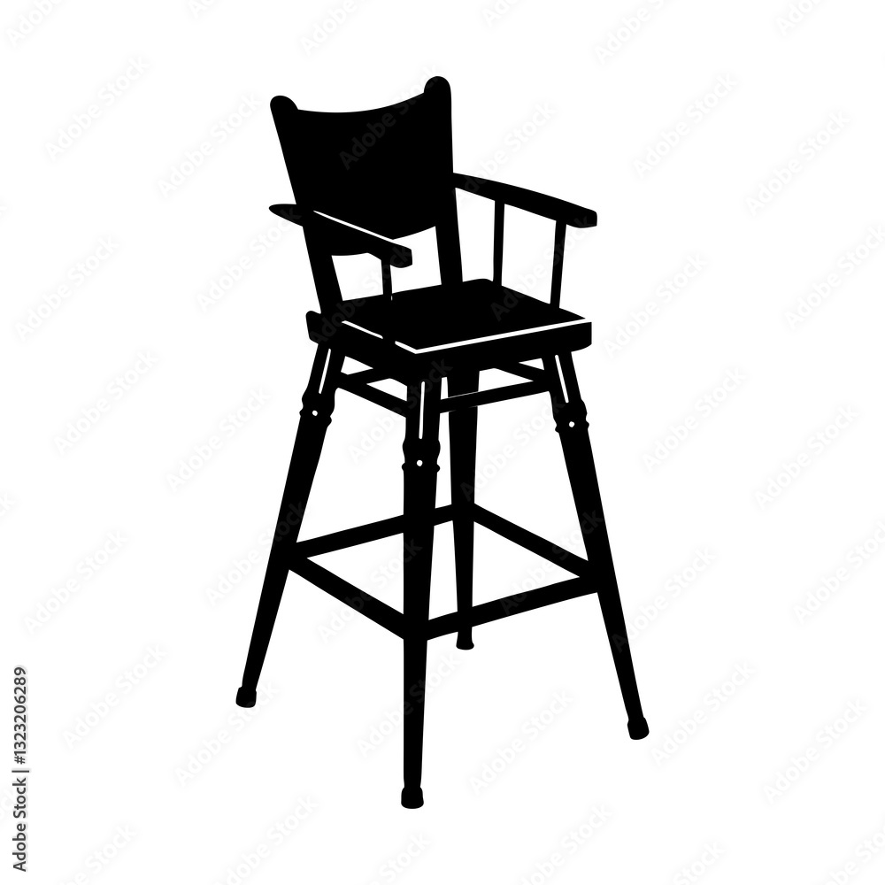 High Chair silhouette vector High Chair silhouette vector