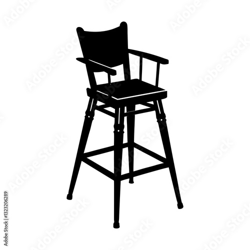 High Chair silhouette vector