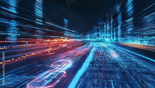 Futuristic racing game features data-driven themes and token economics.