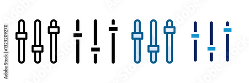 Slider Icon Set Multiple Style Collection