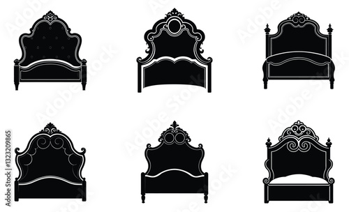 Headboard silhouette vector