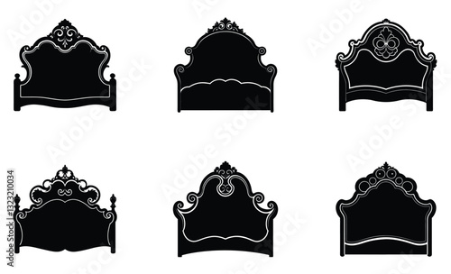 Headboard silhouette vector