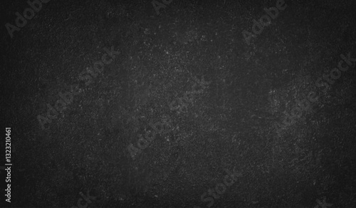 Abstract charcoal wall texture with light reflection. Vector realistic illustration of black background with rough surface, old paint on grungy dark color wall, weathered chalkboard, loft design