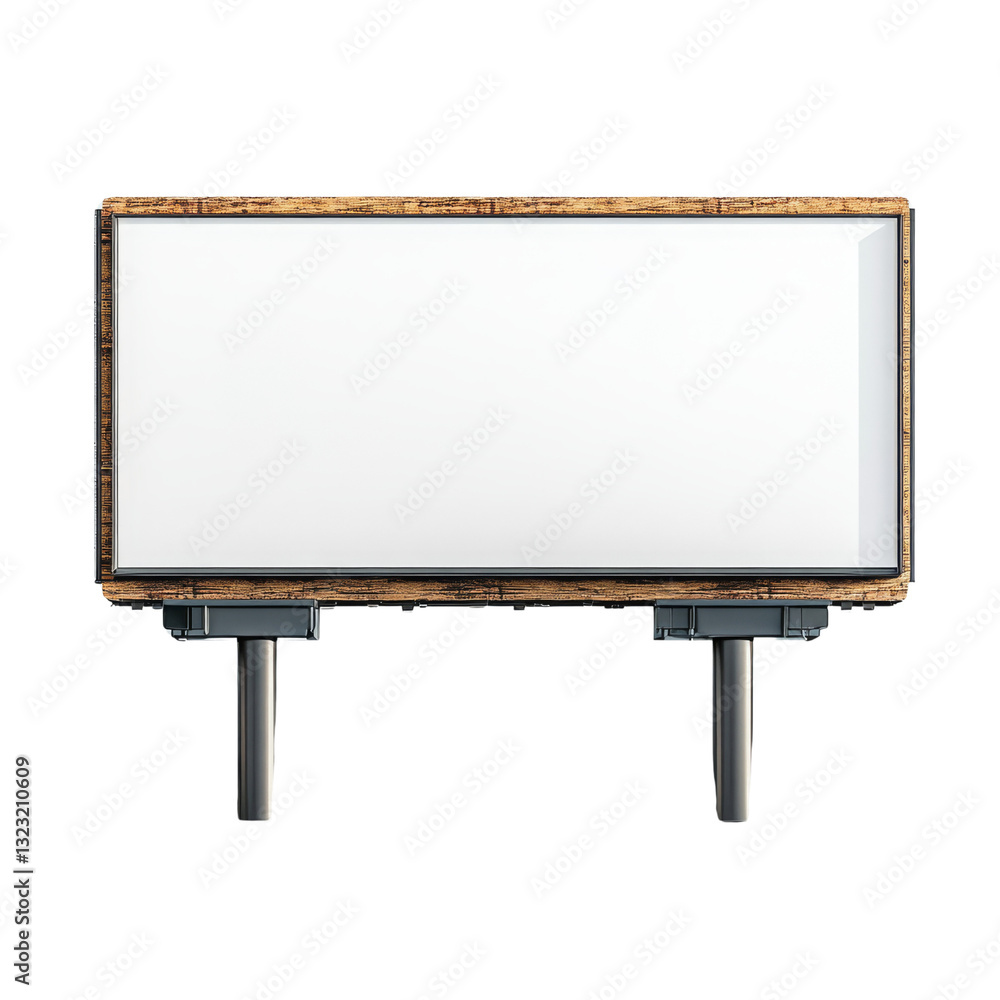Fototapeta premium A blank billboard with a wooden frame, ready for advertising or information display.