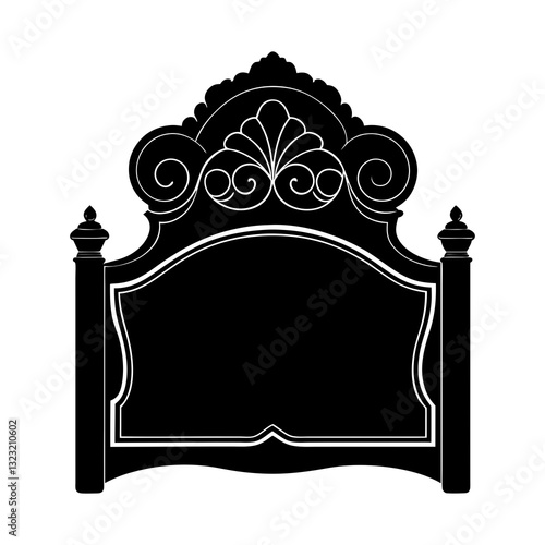 Headboard silhouette vector